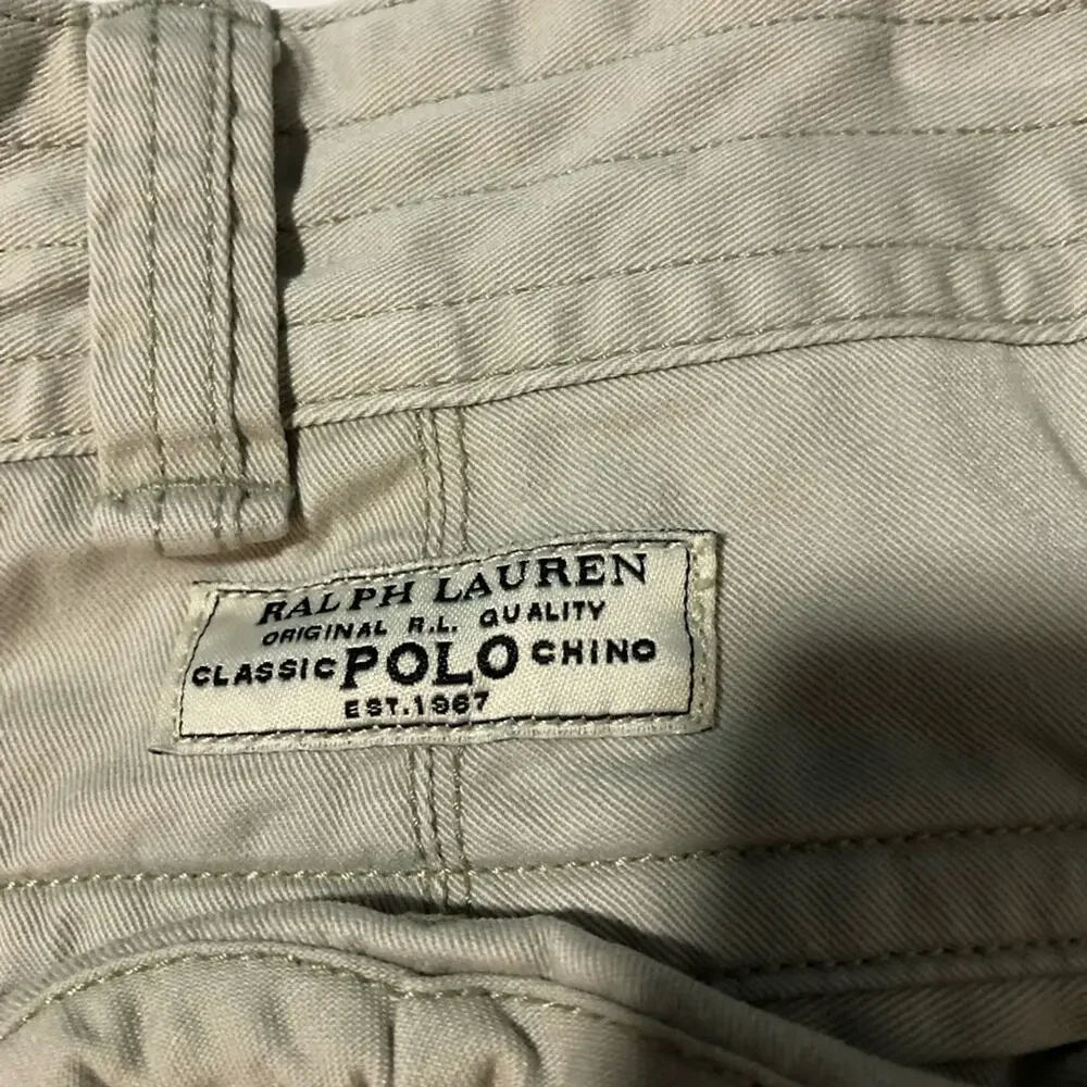 Polo Ralph Lauren mens classic chino cargo shorts 34 light khaki preppy classic